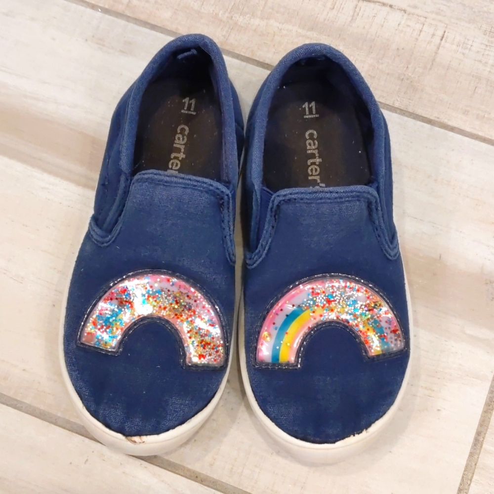 🌈 rainbow canvas slip on sneakers